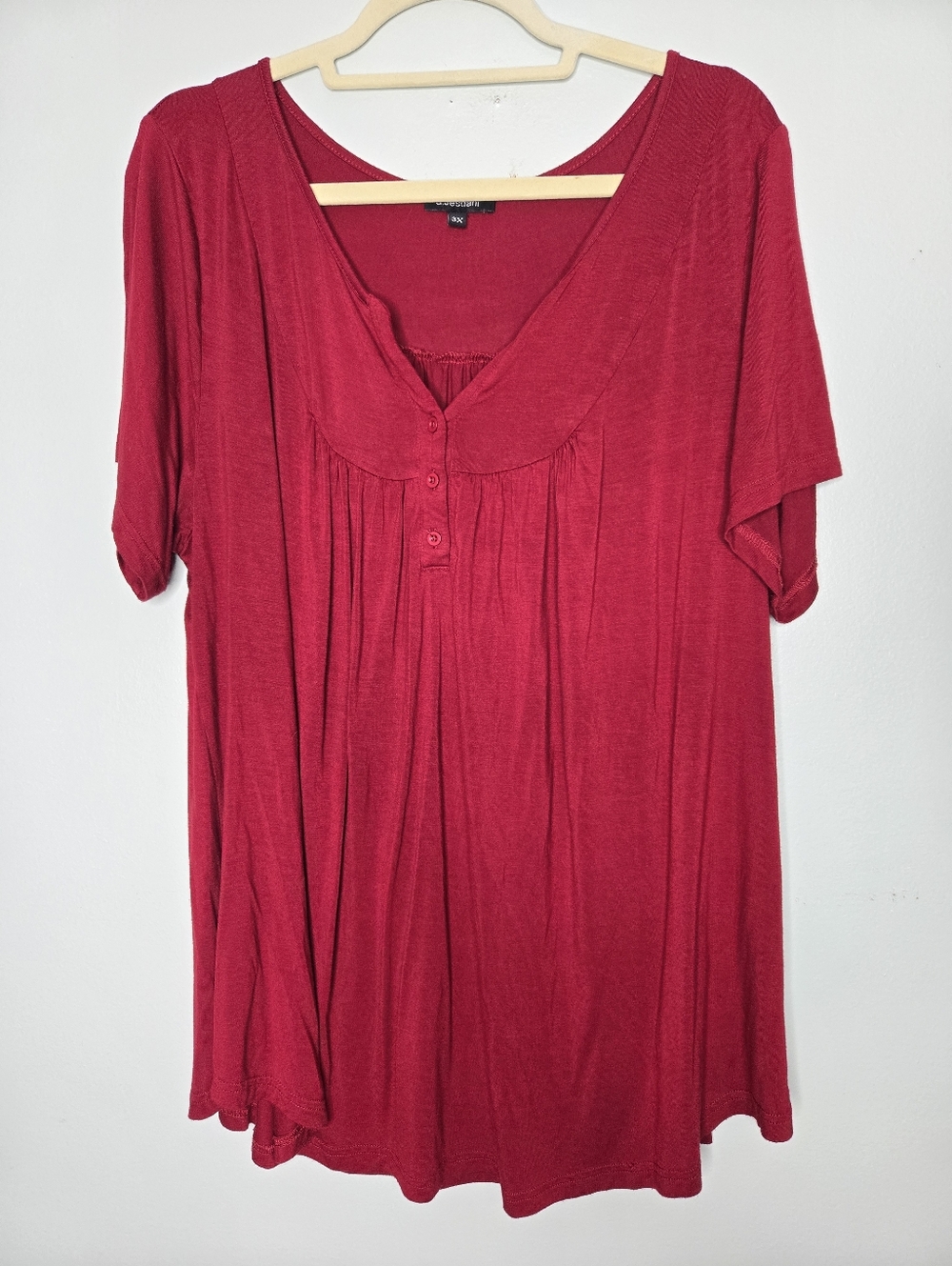 a.Jesdani Red Short Sleeve Blouse 3X